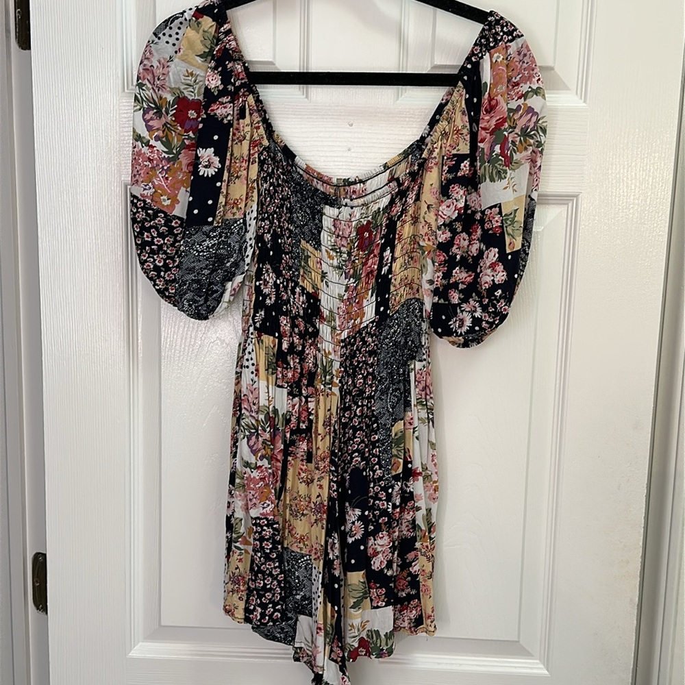 Kimchi Blue Patsy Smocked Patchwork Playsuit Size… - image 7